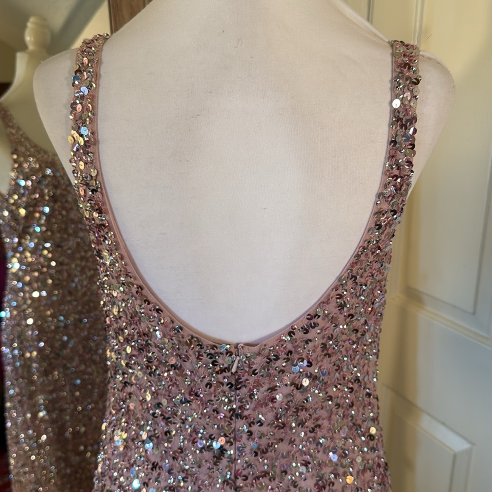 MAC DUGGAL
Pink Sequined Low Back Slip Gown - Picture 11 of 17